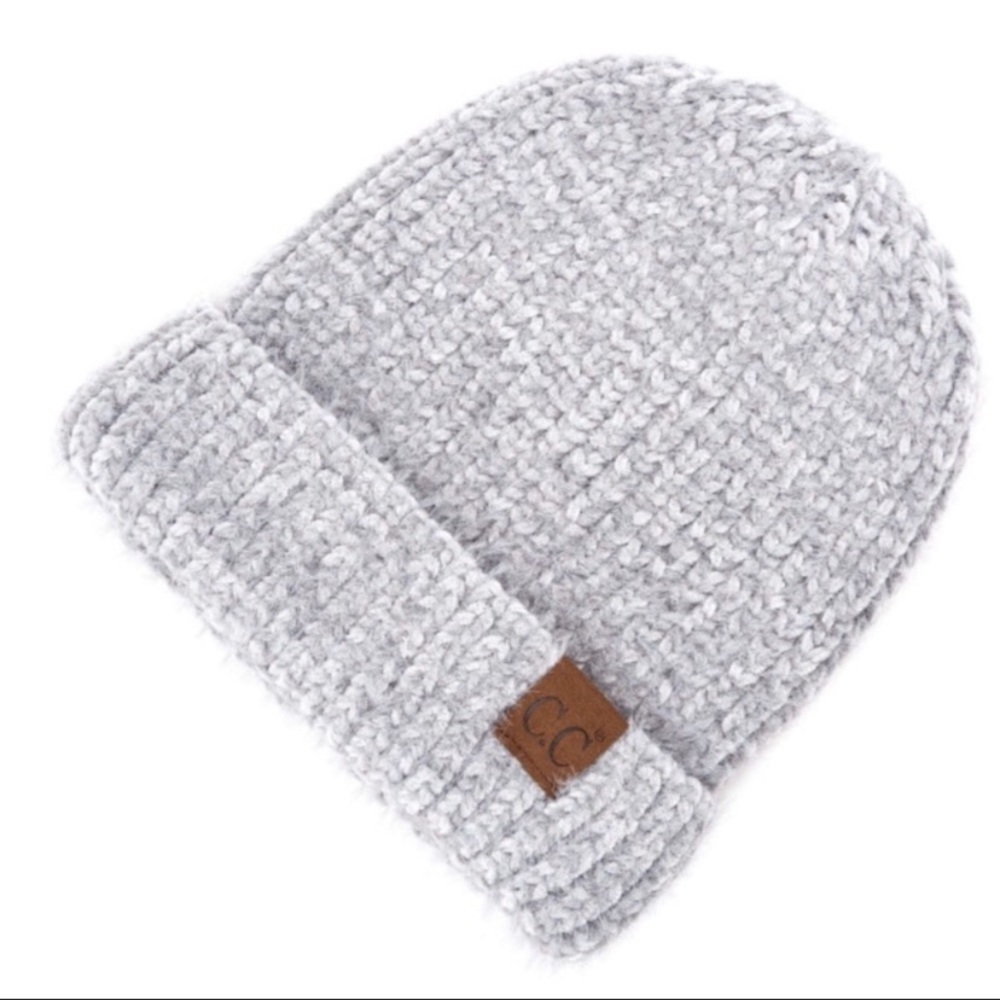 Best Selling Natural Gray Chenille Beanie!